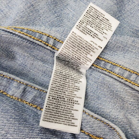 Gap Denim Icon Jean Trucker Jacket Women's Small Blue Distressed Pockets & Snaps - Picture 5 of 13